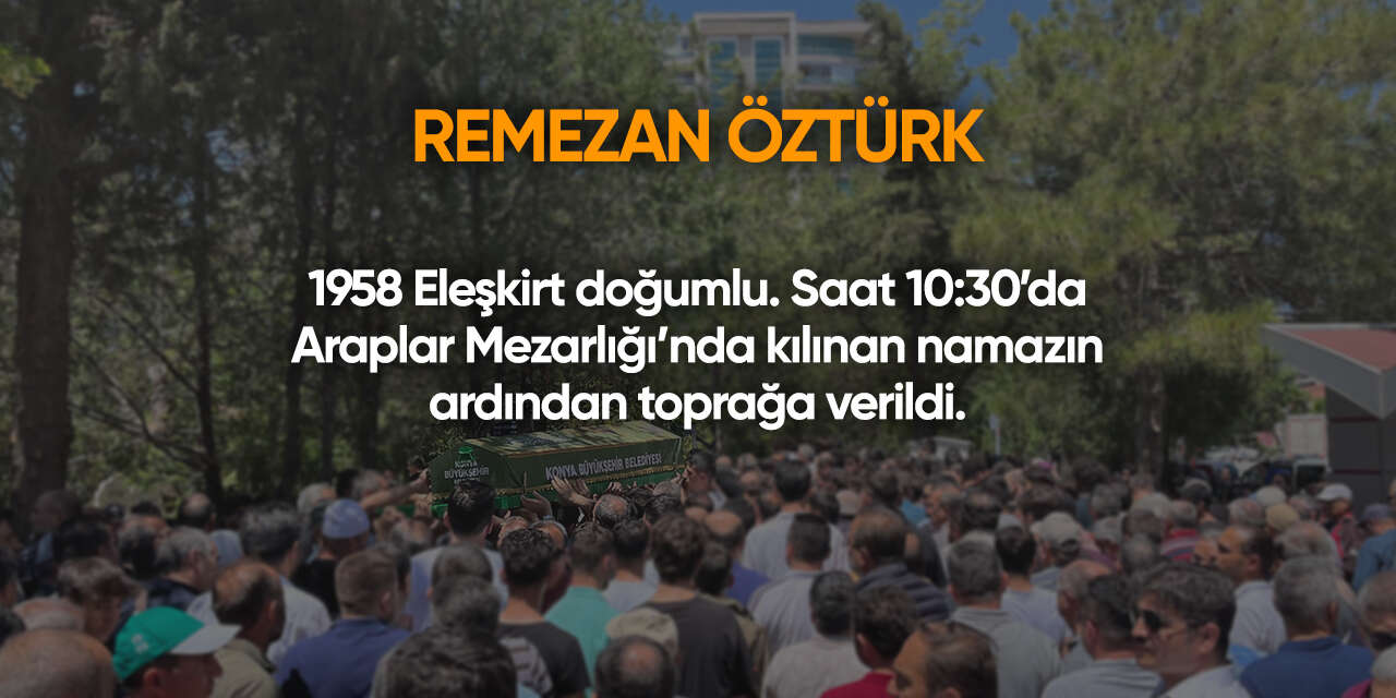 Konya'da bugün vefat edenler | 9 Eylül 2026 12